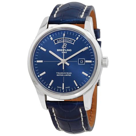 breitling transocean day & date|breitling transocean day date blue.